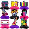 INRUI 9 pezzi Centrotavola a nido d'ape per festa anni '80 Torna a Decorazioni per feste di compleanno a tema anni '80 Toppers da tavola per festa Hip Hop anni '80 retrò