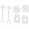 Headerbs 6PCS Cup Straw Stopper Sealed Reusable Straw Cover Cap Square Round Spill Stoppers Silicone Leak Stopper Set Cup Spill Proof Stopper (Bianco)