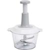 Generico Tritatutto Manuale a Pressione, Tritaverdura Multifunzione con 3 Lame in Acciaio Inox, Tritacarne e Sminuzzatore per Aglio, Cipolla, Verdure e Carne, Contenitore Trasparente Salvaspazio