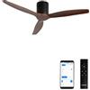 CREATE / WINDCALM NATURAL WOOD M/Ventilatore da soffitto nero pale legno noce con Wifi e telecomando / 40W, Temporizzatore, Ø132 cm, 6 velocità, silenzioso, funzione estate-inverno