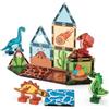Geomag Magnetic Tiles Dino World - Set a tema Dinosauri Magnetici, Pannelli Traslucidi, Giochi Stem 3D