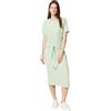 Tommy Hilfiger Donna Abito a T-Shirt Slub Knot Midi da Annodare, Verde (Gentle Jade), XL