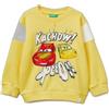 United Colors of Benetton Maglia G/C M/L 3J70G10LW Felpa con Cappuccio, Giallo, 4 Anni Bambino
