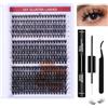 Netinpeater Lash Extension Ciglia Finte Ciuffetti Kit con Bond e Seal, Extension Ciglia per Uso Personale e Domestico D Curl mix da 8-16mm, 30D+40D+50D Cluster Lash