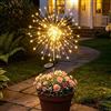Joycome Luci Solari 1 Pezzi Lampioni da Giardino Esterno Solari, 120 LED Paletti da Giardino IP65 Impermeabile Lampada Solare Terra Luci per Prato Vialetto Scala Paesaggio (Bianco Caldo)