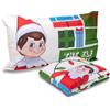 hermet The Elf On The Shelf Set Lenzuolo Letto Singolo, Completo Letto Singolo, Lenzuolo Sopra, Lenzuolo Con Angoli, Federa,100% Cotone, Natale, Prodotto Ufficiale