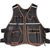 Hoppipola Gilet multifunzione da elettricista, in tessuto Oxford 600D, con tasche multiple, cinghie regolabili e strisce riflettenti, gilet traspirante per riparazioni (verde) (marrone)