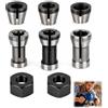 Fwobumy 8 pinze di serraggio per tagliatrice, accessori per tagliatrice Einhell Katsu Bosch Dewalt, mandrini 6 mm 6,35 mm 8 mm con 2 dadi di serraggio, adattatori per fresatrice elettrica, incisione
