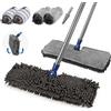 Masthome Mocio in microfibra per la pulizia dei pavimenti, mocio antipolvere con 4 panni riutilizzabili, mocio piatto per uso bagnato e asciutto, mocio professionale in microfibra per legno duro