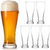Relaxdays Bicchieri da birra, set da 6, 460 ml, trasparenti | alti per Weizen/Pils, lavabili in lavastoviglie