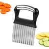 Carehabi Coltello ondulato ondulato in acciaio inox per verdure, patatine fritte, burro