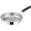 Lagostina Tempra Acciaio Padella Ø 24 in Acciaio Inox 18/10 con Fondo Lagotherm e Manico Ergonomico in Silicone, Padella per Induzione, Gas e Forno