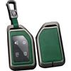 TECART Custodia intelligente per chiave auto, adatta per Volvo CARGO 555 FH16 FM FH EVRO Truck modello in pelle portatile cover portachiavi accessori chiave A 4 tasti, nero/verde, 4-Taste