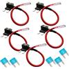 Mintice 5 Pezzi 12V 24V Portafusibili a Lama con Filo ADD-a-Circuit Adattatore Fusibile Tap Mini Aggiunta di Rubinetto Tappo Presa Barca
