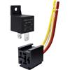 HISports Relè 12 V 80 A, 4 pin con presa, JD2912 - 1Z-12 VDC Heavy Duty Relè SPST per auto, camion, barca, furgone, moto, relè di protezione per interruttore auto, ventola elettrica, relè motore con