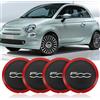 Fuerdich Confezione 4 per 500 Coprimozzo Ruota, 68078419AC Copricerchi Sostituzione per Fiat 500, 500 Accessori Di Ricambio per Fiat 500 2012-2022 (C)