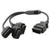 OLLGEN Cavo splitter OBD2 da 50 cm, cavo di prolunga OBD-II a 3 vie, splitter OBD completo a 16 pin, da 1 a 3 femmina, cavo adattatore prolunga diagnostica auto, colore nero