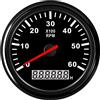 Geloo Contagiri universale 85mm 6000 RPM Impermeabile Tachimetro con Contaore per Marini Auto Camion Barca Rosso Retroilluminazione