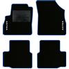 QUEMAR Tappetini Auto compatibili con Opel Astra K 2015-2021 / Kit Tappeti in Moquette e Gomma su Misura (Set 2 Anteriori + 2 Posteriori) / Ricami e Colori Personalizzati (2 Ricami, Bordo Blu)