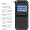 QWORK® Etilometro di Precisione con 20 Bocchini Intercambiabili - Sensore Avanzato, Display LCD, Portatile per Uso Domestico e Professionale