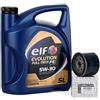 Renault Duo Kit Tagliando - Elf Evolution Full Tech 5W-30 5 LTS + Filtro olio originale 8200768927