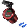 Sun3Drucker Caricatore per auto, 12 V/24 V, Dual USB, Quick Charge 3.0, presa USB per auto da 12 V, per auto, camper, barche, moto (rosso)