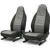 Auto Accessori Lupex - Coprisedili Compatibili con Smart Fortwo - Made in Italy, Anteriori con Poggiatesta Integrato, Tessuto PU + Poliestere, Compatibili Airbag (Grigio Chiaro)