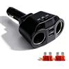 Riybyds 90W Doppia Presa Accendisigari Auto 12v, Caricabatterie Auto 2 Porte USB e 2 Prese Accendisigari, 5.3 Connessione Bluetooth, Interruttore LED e Voltmometro per Smartphone, GPS