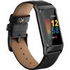 Tuocal Cinturino in vera pelle, compatibile con Fitbit Charge 5, per uomo e donna, morbido, traspirante, in vera pelle, per Fitbit Charge 5, Activity Tracker, scuro