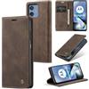 WJXEXRS Cover per Motorola Moto G54 5G, Custodia in Pelle Premium, Supporto Slot per Schede, Portafoglio Kickstand Flip Wallet Magnetica Custodie Porta Carte, Adatto per Motorola Moto G54 5G - Caffè