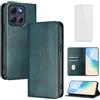 OUEAYIEN Cover per Motorola Moto G86 Power Custodia a Libro con Vetro Temperato Ver