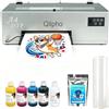 Qilpho Stampante A4 DTF, macchina da stampa a trasferimento diretto a pellicola all-in-one con sistema di circolazione dell'inchiostro bianco e funzione di pulizia automatica, set completo per la