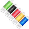 SunData 5 Pezzi 16GB Chiavetta USB Pen Drive 16GB Metallo USB2.0 Unità Memoria Flash Thumb Drive per Archiviazione Dati con Luce LED (5 colori: Nero Blu Verde Rosso Oro)