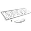 GALENMORO Set di mouse per tastiera, senza fili, ergonomico, QWERTZ, layout tedesco, USB, senza fili, piatto, silenzioso, sottile, per PC, Surface computer, ufficio, laptop, Windows XP - bianco, argento