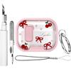 Generico Custodia a Cartone Animato Compatibile Con Airpods Pro 3 Con Kit Di Pulizia | Per Blocco Supporto Portachiavi e Cordino, Graziosa Armatura Floreale Elegante Per Corpo Intero Uomo Donna