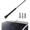 Leiwee Antenna Auto Corta, 11 Pollici Antenna DAB Auto con 3 Adattatori M4 M5 M6, Sostituzione Universale per Auto Camion SUV, Ricezione Potente e Installazione Facile (Nero)