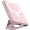 AOGUERBE Power Bank per iphone, 10000mAh per Powerbank Magnetico Caricabatterie Portatile Wireless PD 22.5W Ricarica Rapida Batteria Esterna per iPhone 17/15/14/13/12/Mini/Pro/Pro Max (Rosa)