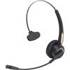 Asixxsix Auricolare Bluetooth con Microfono, Auricolare Singolo con Cancellazione del Rumore Auricolare per Cellulare Regolabile per Computer Call Center Office Trucker, Cuffia con Fascia Retrattile