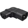 TECHZOCO Adattatore da IEC C14 a C13 a gomito adattatore C14 a C13, connettore IEC 320 C13 a C14 90 gradi, 10A 250V, adatto per computer, monitor, stampante, UPS Server, Nero, angolo destro