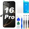 DIGI4U Schermo LCD di ricambio per iPhone 16 Pro, schermo FHD da 6,3 pollici con True Tone, Face ID & 3D Touch, display di ricambio con kit di riparazione per iPhone 16 Pro