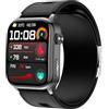 Domars Smart Watch per Uomini e Donne con Monitoraggio Della Pressione Sanguigna Abilitato Alla Pompa, Informazioni ECG, Metriche di Salute a 4 Canali, Schermo 2.06 AMOLED HD, Batteria di 7 (Nero1)