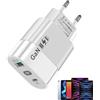 PhnkjGh Blocco caricabatterie rapido per telefono, Blocco telefono a ricarica rapida,Testa di ricarica rapida QC3.0 PD 65W per telefoni cellulari - Cubo da viaggio compatto, blocco caricabatterie