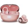PAXA 2026 Cuffie a clip aperte con display LED Bluetooth 6.0 0 ms ritardo, tempo di riproduzione 50H, auricolari a clip wireless, cancellazione del rumore ibrido per lavoro/sport/giorno, Oro Rosa