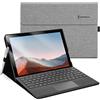 Omnpak Custodia per Microsoft Surface Pro 7+ / Pro 7 / Pro 6 / Pro 5 / Pro 4 (12,3 Pollice Surface Cover), Case con Porta Penna, Compatibile con Type Cover Keyboard, Grigio