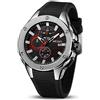 Megir sport da uomo, movimento al quarzo cronografo calendario militare silicone Band orologi Silver/Black
