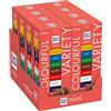 Ritter Sport Mini Tower 150g Colourful Variety, Mix Cioccolatini, 7 Gusti, Cioccolato al Latte, Nocciole, Fiocchi di Mais, Cornflakes, Gianduia, Ripieno allo Yogurt e Biscotto, 8 Mini Tower da 9 Pezzi