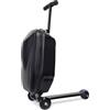 Generic Ride On Luggage Scooter - Valigia rigida pieghevole 2 in 1 per bambini dai 4 ai 15 anni, trolley da viaggio multifunzione, Nero , M