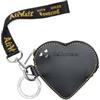 Dr. Martens Micro Borsa a mano Heart Black Kiev 11x10 cm Pelle Nero con Portachiavi