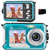 YISENCE Macchina fotografica subacquea della macchina fotografica 11FT di 4K 64MP impermeabile con la carta di tipo C 32GB Floatable