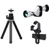 EcoLivzen Mini monoculare in metallo con HD, zoom 8x, design impermeabile per attività all'aperto, piccolo angolo compatto stile con clip e treppiede compatibilità (C)